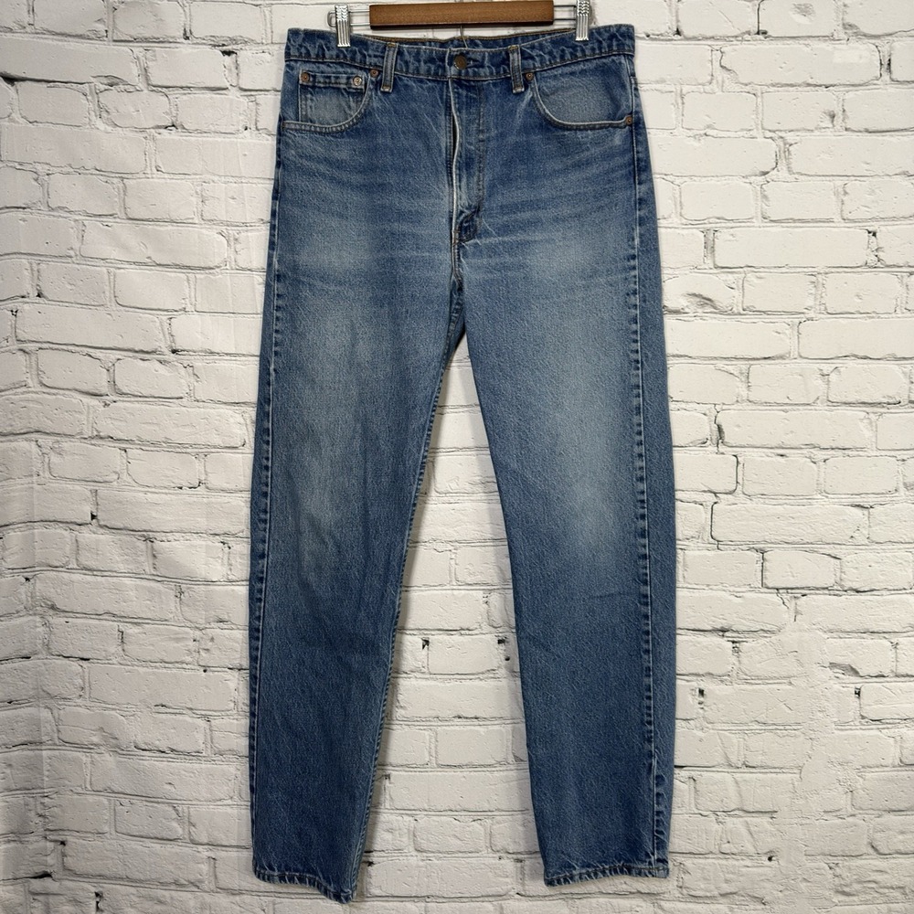 VTG 90s Levi's 505 Jeans Men 34x33 Faded Wash Straight Fit Rare Red Canadian Tag